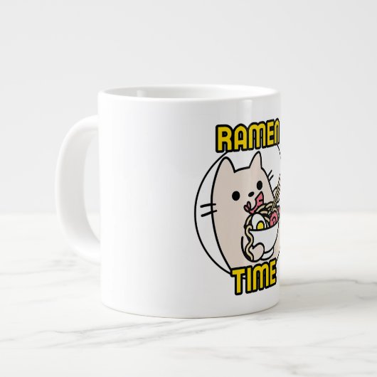 Funny Cat Ramen Dierenvriend Pet Eigenaar Grote Koffiekop (Links)