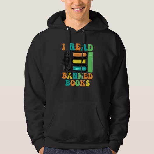 Funny Cat Reader I Read Banned Books For men and W Hoodie (Voorkant)