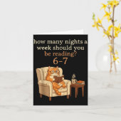 Funny Cat Reading 6-7 Meme Englieacher Book Lover  Kaart (Gele Bloem)