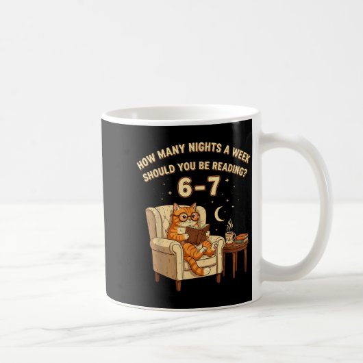 Funny Cat Reading 6-7 Meme Englieacher Book Lover Koffiemok (Rechts)
