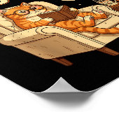 Funny Cat Reading 6-7 Meme Englieacher Book Lover  Poster (Hoek)