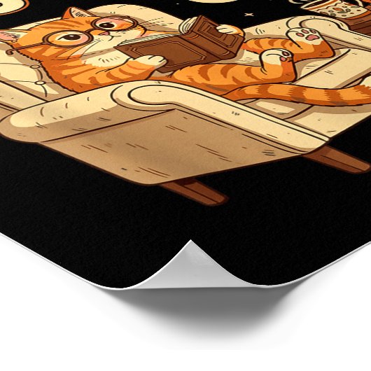 Funny Cat Reading 6-7 Meme Englieacher Book Lover  Poster (Hoek)