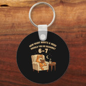 Funny Cat Reading 6-7 Meme Englieacher Book Lover Sleutelhanger (Voorkant)