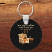 Funny Cat Reading 6-7 Meme Englieacher Book Lover Sleutelhanger (Voorkant)