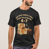Funny Cat Reading 6-7 Meme Englieacher Book Lover T-shirt (Voorkant)