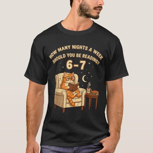 Funny Cat Reading 6-7 Meme Englieacher Book Lover T-shirt (Voorkant)