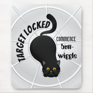 Funny Cat Ready to Pounce Muismat