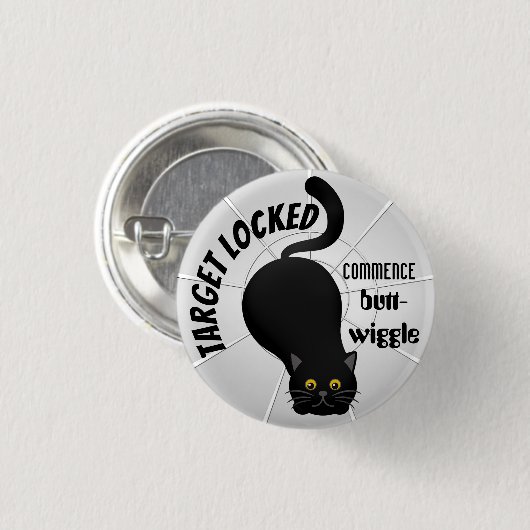 Funny Cat Ready to Pounce Ronde Button 3,2 Cm (Voorkant /achterkant)
