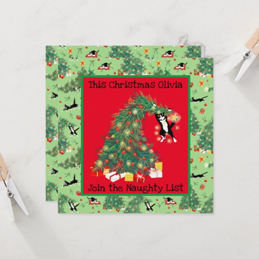 Funny Cat Regret Niets Custom Flat Wenskaart Kaart (Voorkant / Achterkant in situ)