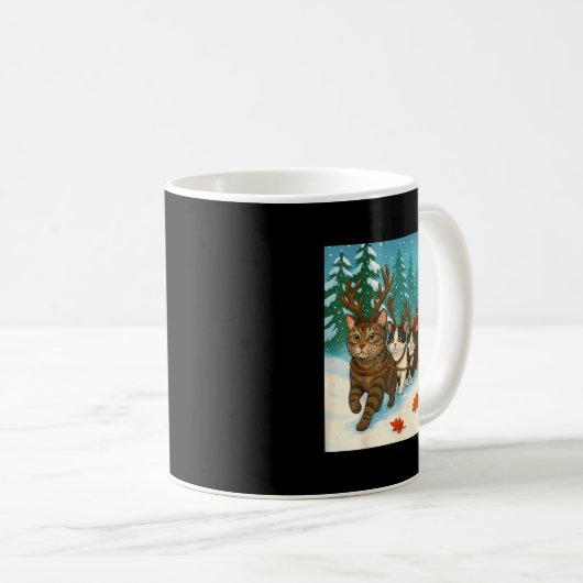 Funny Cat Reindeer Santa Christmas Design For Men  Koffiemok (Voorkant rechts)