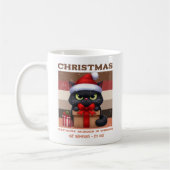 Funny Cat Retro Christmas Holiday Personalized Koffiemok (Links)