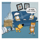 Funny Cat rijpt omhoog het Poster van de Zaal (Voorkant)