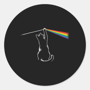 Funny Cat Rock Muziek Gift Vrouwen Kinder Mannen A Ronde Sticker