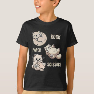 Funny Cat Rock Papier Schaar Spel Schattigee Kat V T-shirt