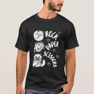 Funny Cat Rock Papier Schaar Spel Schattigee Kat V T-shirt