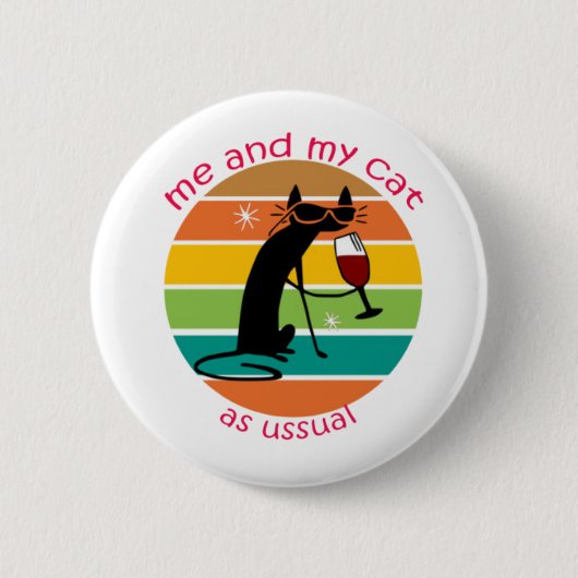 Funny Cat Ronde Button 5,7 Cm (Voorkant)
