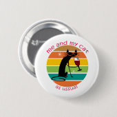Funny Cat Ronde Button 5,7 Cm (Voorkant /achterkant)