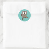 Funny Cat Ronde Sticker (Tas)