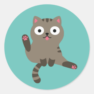 Funny Cat Ronde Sticker