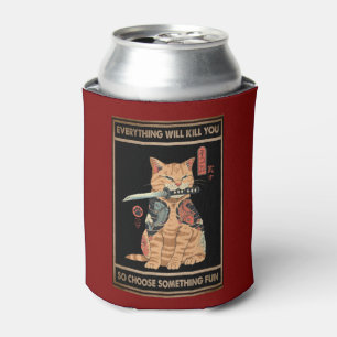 Funny Cat Samurai Alles zal je doden Blikjeskoeler