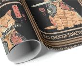 Funny Cat Samurai Alles zal je doden Cadeaupapier (Rol Hoek)