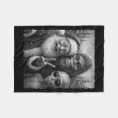 Funny Cat Santa Bigfoot Alien Christmas Selfie Tee Fleece Deken (Voorkant (Horizontaal))