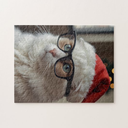 Funny Cat Santa Puzzle - Kerstmispuzzel Legpuzzel (Horizontaal)