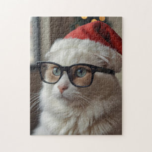 Funny Cat Santa Puzzle - Kerstmispuzzel Legpuzzel