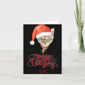 Funny Cat Santa Winter Merry Christmas T Shirt  Kaart (Voorkant)