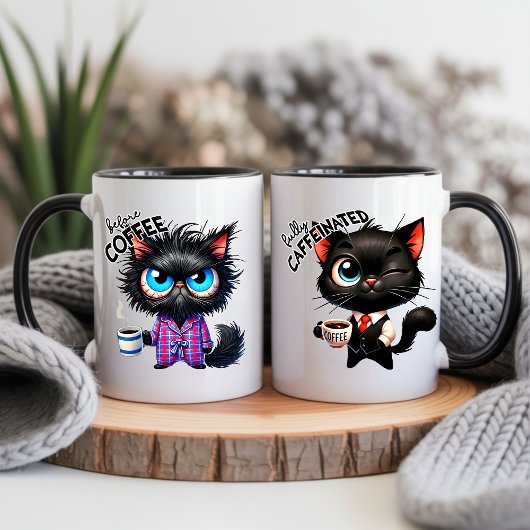 Funny Cat Sarcastic Animal Quote Coffee  Magische Mok