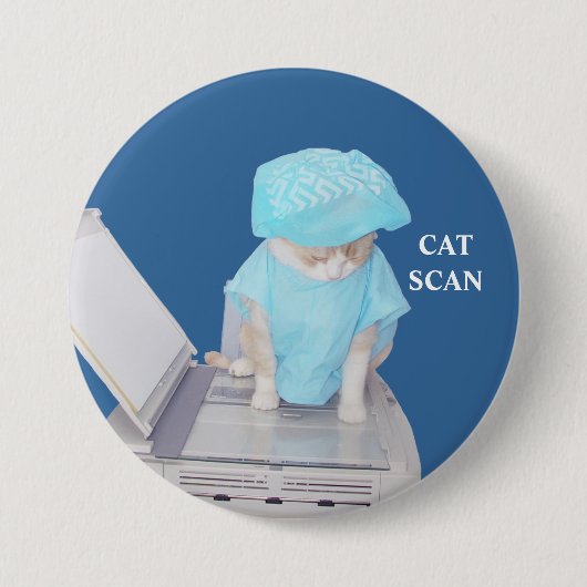 Funny Cat Scan Pin Ronde Button 7,6 Cm (Voorkant)
