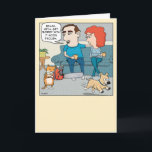 Funny Cat Scaring Dog with Chainzaag Birthday Kaart<br><div class="desc">Hier is een hilarische cartoon verjaardagskaart met een kat die een hond met een kettingzaag wegjaagt. Het is meer dan waarschijnlijk dat het kat verveeld zal raken met zijn nieuwe speelgoed, dus ontspan je gewoon. Dit is een geweldige kaart voor een liefhebber met een goed gevoel voor humor! Bedankt voor...</div>