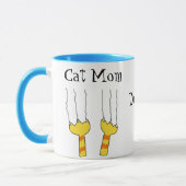 Funny Cat Scratches Kat mam Speful Personeel Mok (Links)