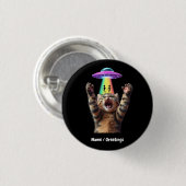 Funny Cat Selfie Alien UFO Hilarisch Ronde Button 3,2 Cm (Voorkant /achterkant)