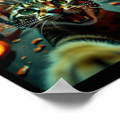 Funny Cat Selfie Halloween Zombies Humor Poster (Hoek)