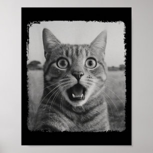 Funny Cat Selfie Meme Graphic Voor Mannen Vrouwen  Poster