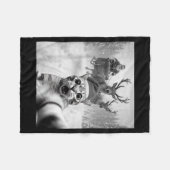 Funny Cat Selfie Santa Merry Christmas Xmas Pajama Fleece Deken (Voorkant (Horizontaal))