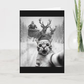 Funny Cat Selfie Santa Merry Christmas Xmas Pajama Kaart (Voorkant)