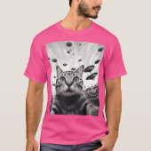 Funny Cat Selfie Ufo T-shirt (Voorkant)