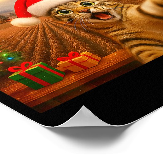 Funny Cat Selfie With Alien Ufo Christmas Lights S Poster (Hoek)