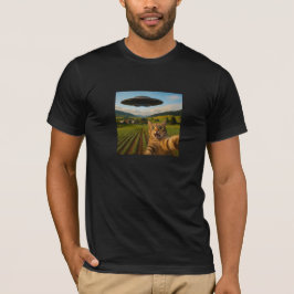 Funny Cat Selfie With Alien UFOs T-shirt