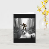 Funny Cat Selfie With Bigfoot 67 Six Seven Meme Me Kaart (Gele Bloem)