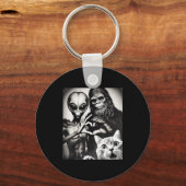 Funny Cat Selfie With Romantic Bigfoot In Love Wit Sleutelhanger (Voorkant)