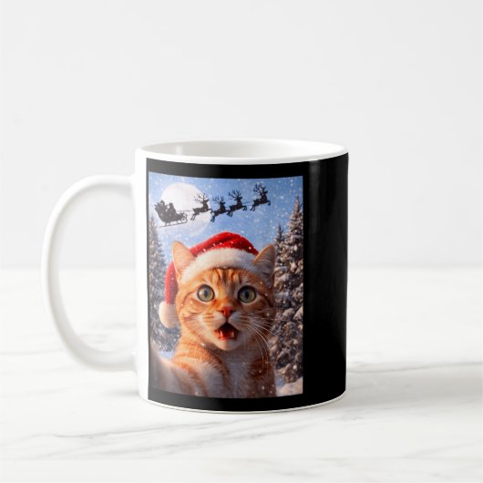 Funny Cat Selfie With Santa Claus Christmas Men Wo Koffiemok (Links)