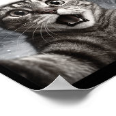 Funny Cat Selfie With Santa Claus Christmas Men Wo Poster (Hoek)