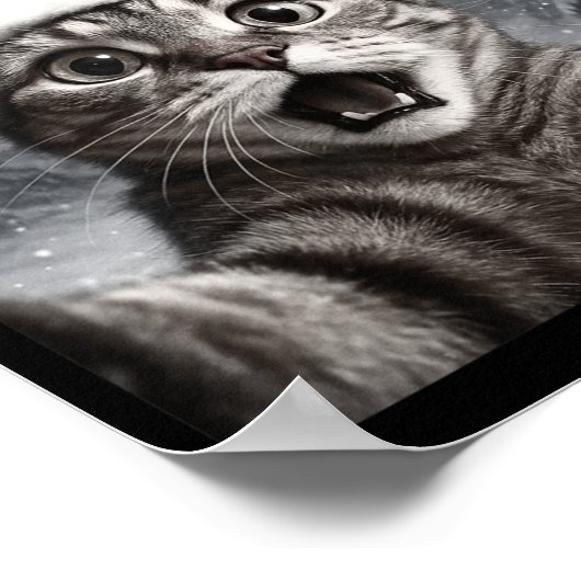 Funny Cat Selfie With Santa Claus Christmas Men Wo Poster (Hoek)