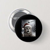 Funny Cat Selfie With Santa Claus Christmas Men Wo Ronde Button 5,7 Cm (Voorkant /achterkant)