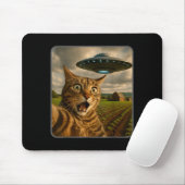 Funny Cat Selfie With Ufo Alien Meme  Muismat (Met muis)