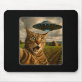 Funny Cat Selfie With Ufo Alien Meme  Muismat (Voorkant)