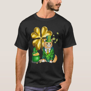 Funny Cat Shamrock Irish Saint Patrick Day T-shirt